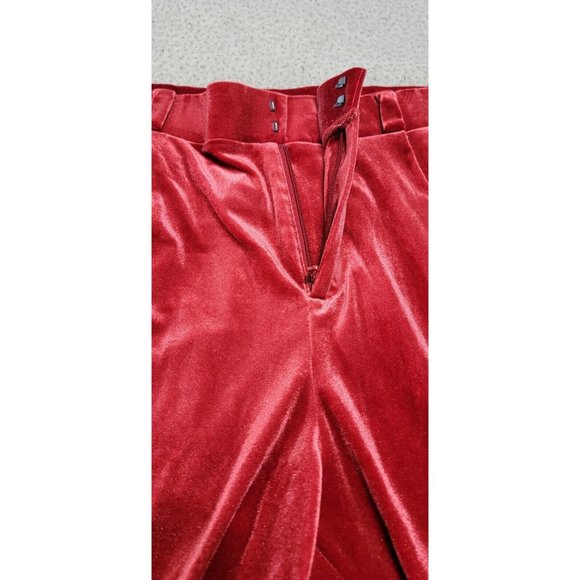 Torrid Womens Red Relaxed Taper Velvet High Rise Pants Flat Front Size 18‎ NWT - Picture 7 of 13